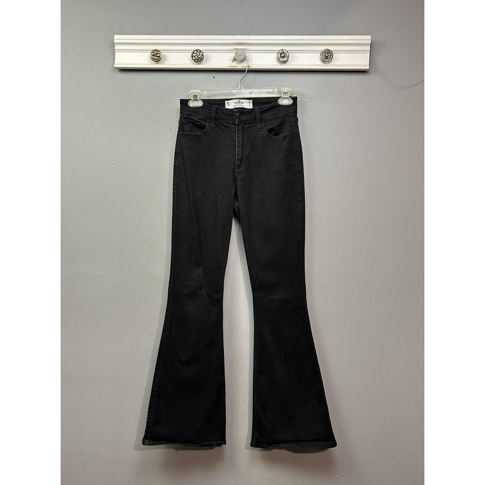 Hollister Jeans Women 4R Black Curvy High-Rise Flare Soft Stretch W27R 15570